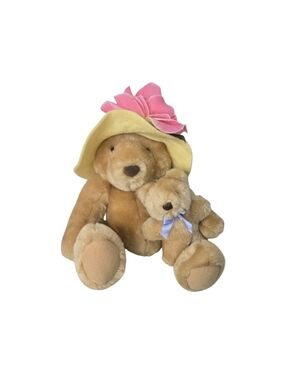 Hallmark Bearnadette Cuddlesworth & Baby Fuzzmore Plush Stuffed Mama Bear Vtg 9"